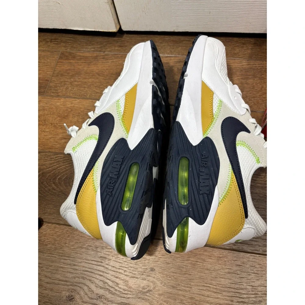 Nike Air Max Excee Men's White Gold‎ Black Neon Running Shoes Size 9.5